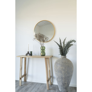 Specchio tondo da parete Madrid in alluminio color ottone ø60 cm