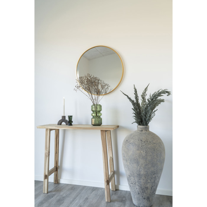 Specchio tondo da parete Madrid in alluminio color ottone ø60 cm