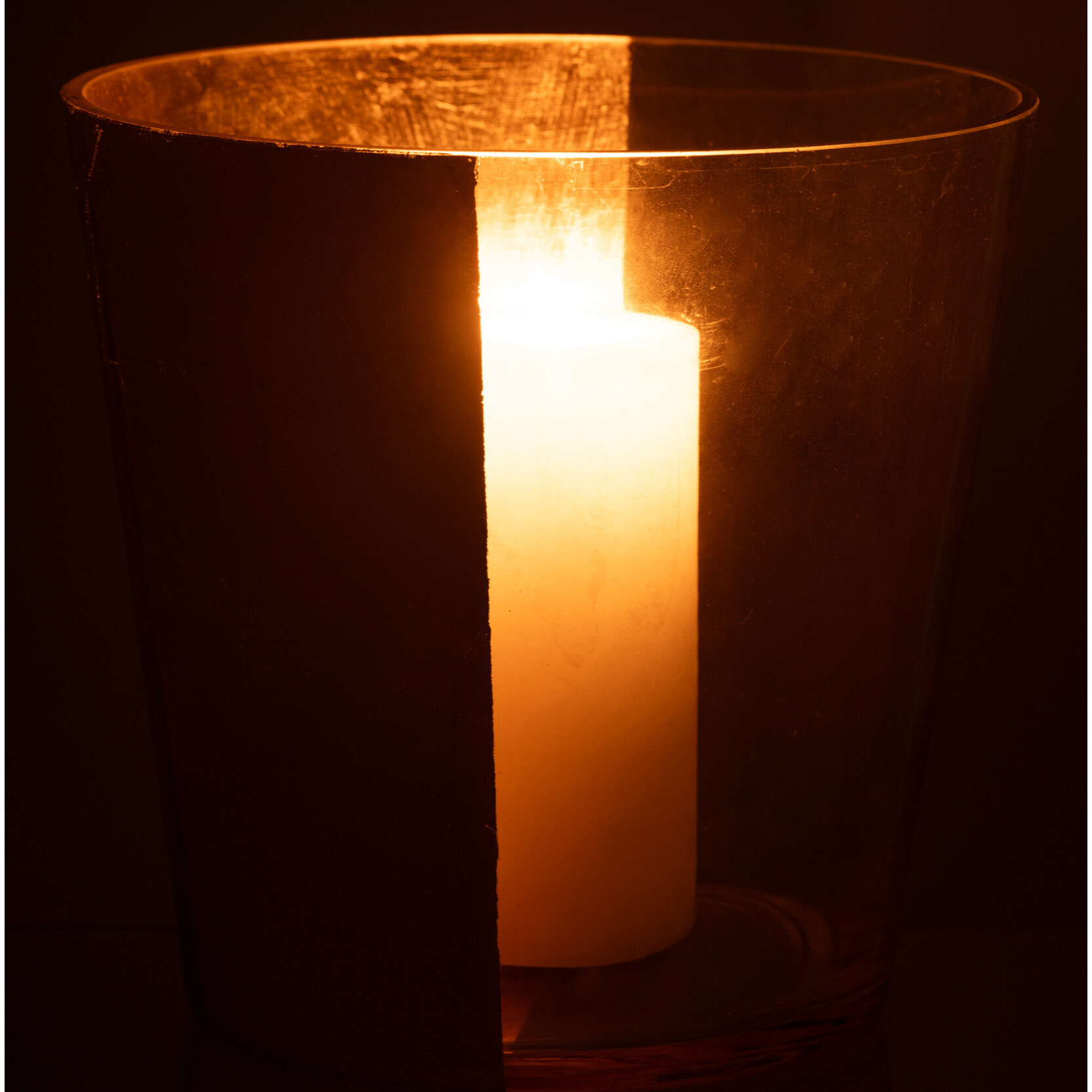 J-Line photophore Boe - verre - transparent/or - large