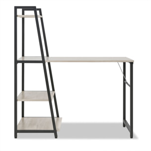 Bimyo - Scrivania pieghevole con libreria salvaspazio 50x41xH128 cm in stile industrial bleach