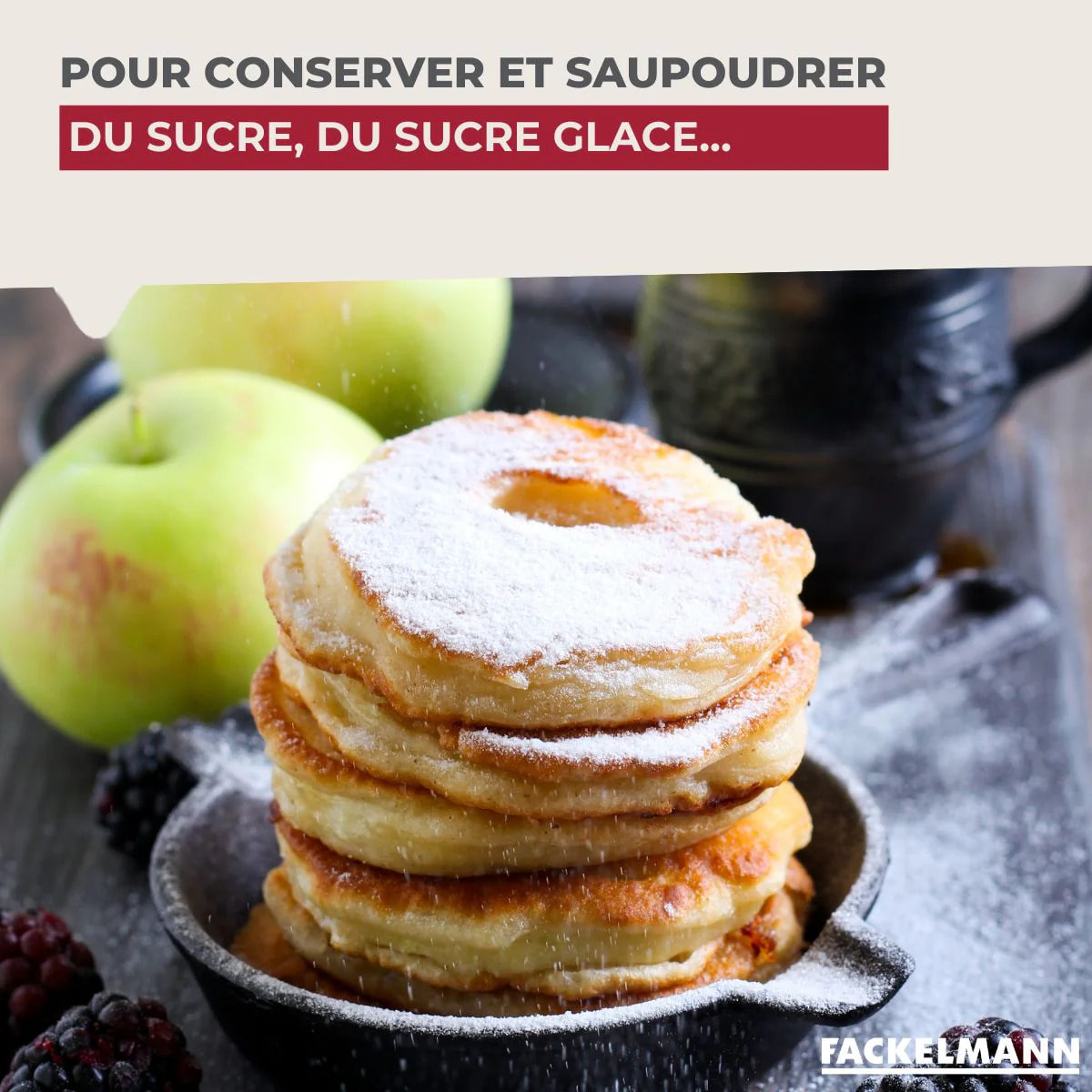 Ensemble de 2 Saupoudreuses en verre et couvercle inox 14 cm Fackelmann Basic