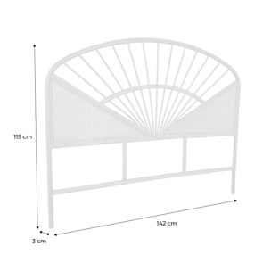 Tête de lit en rotin naturel et cannage. bois clair. bohème. L142 x P3 x H115cm