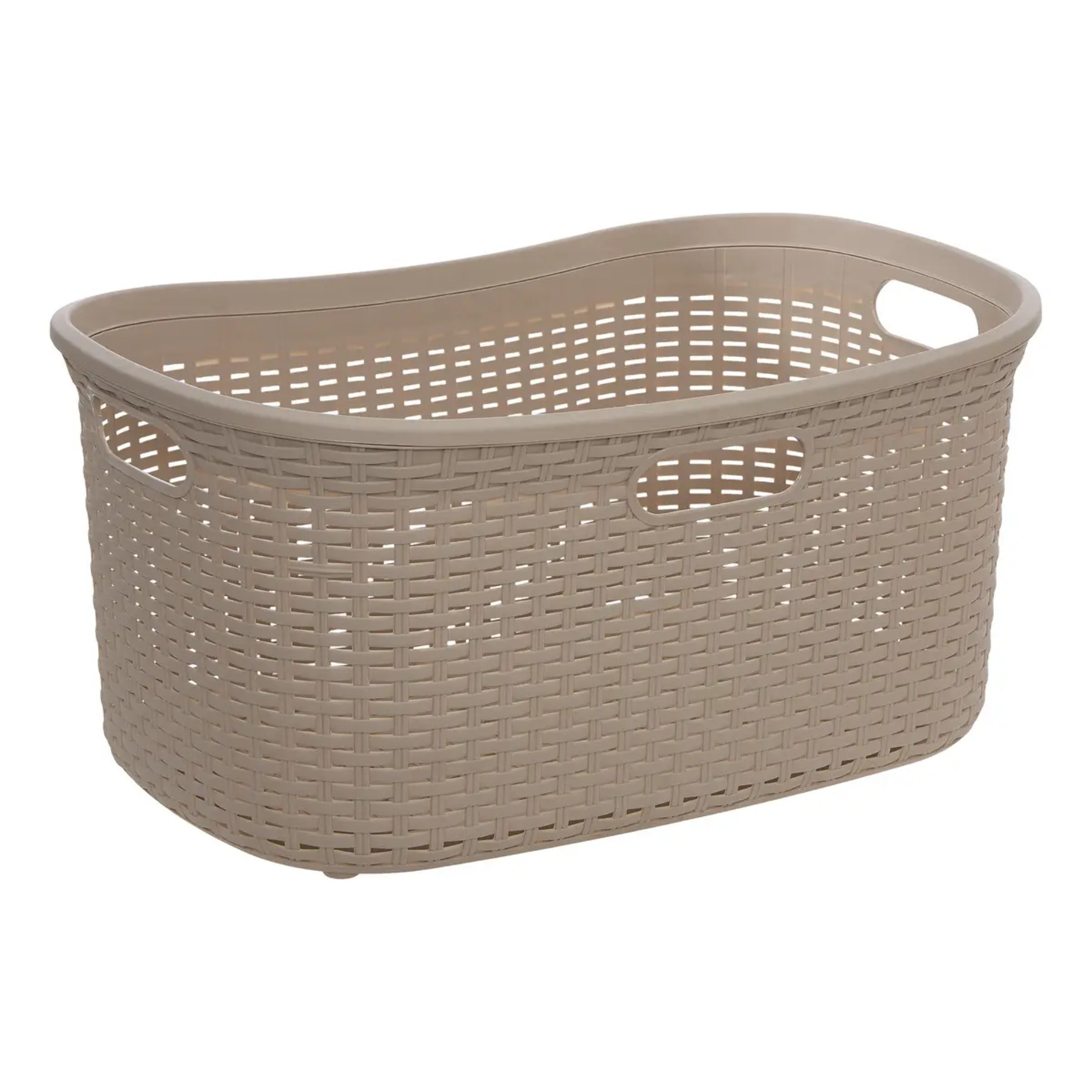 Corbeille à linge rattan rectangulaire 40L marron