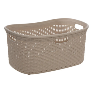 Corbeille à linge rattan rectangulaire 40L marron