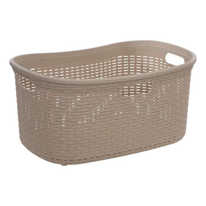 Corbeille à linge rattan rectangulaire 40L marron