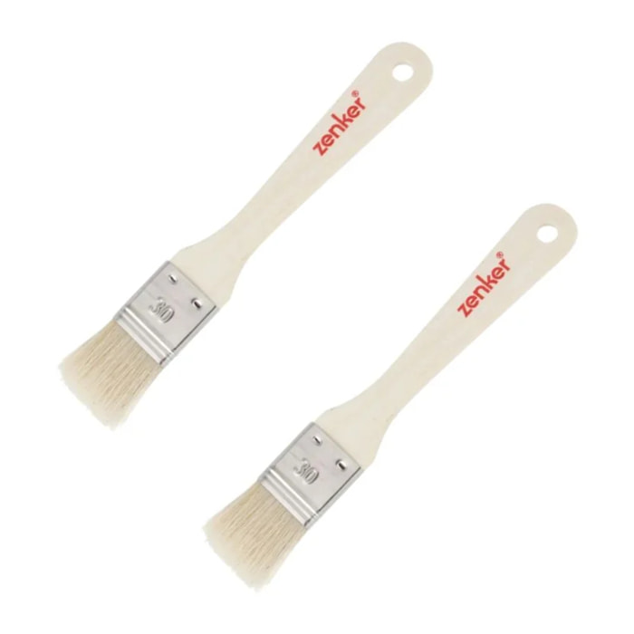 Ensemble de 2 Pinceaux de cuisine et de pâtisserie 19 cm en poils naturels Zenker