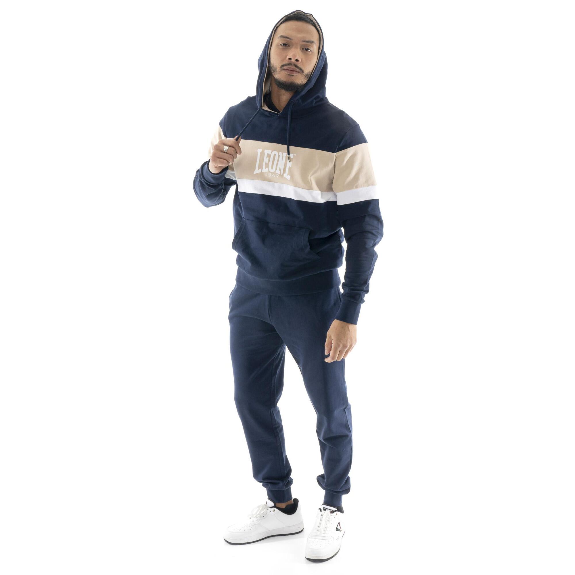 Tuta da uomo pull on con cappuccio in cotone non garzato Leone Easy