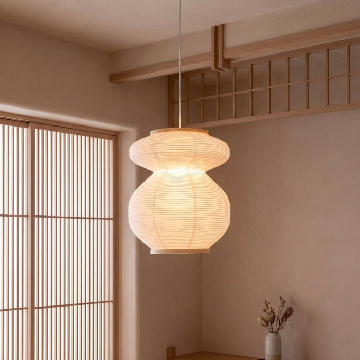 Suspension Nika ronde D.45cm blanc