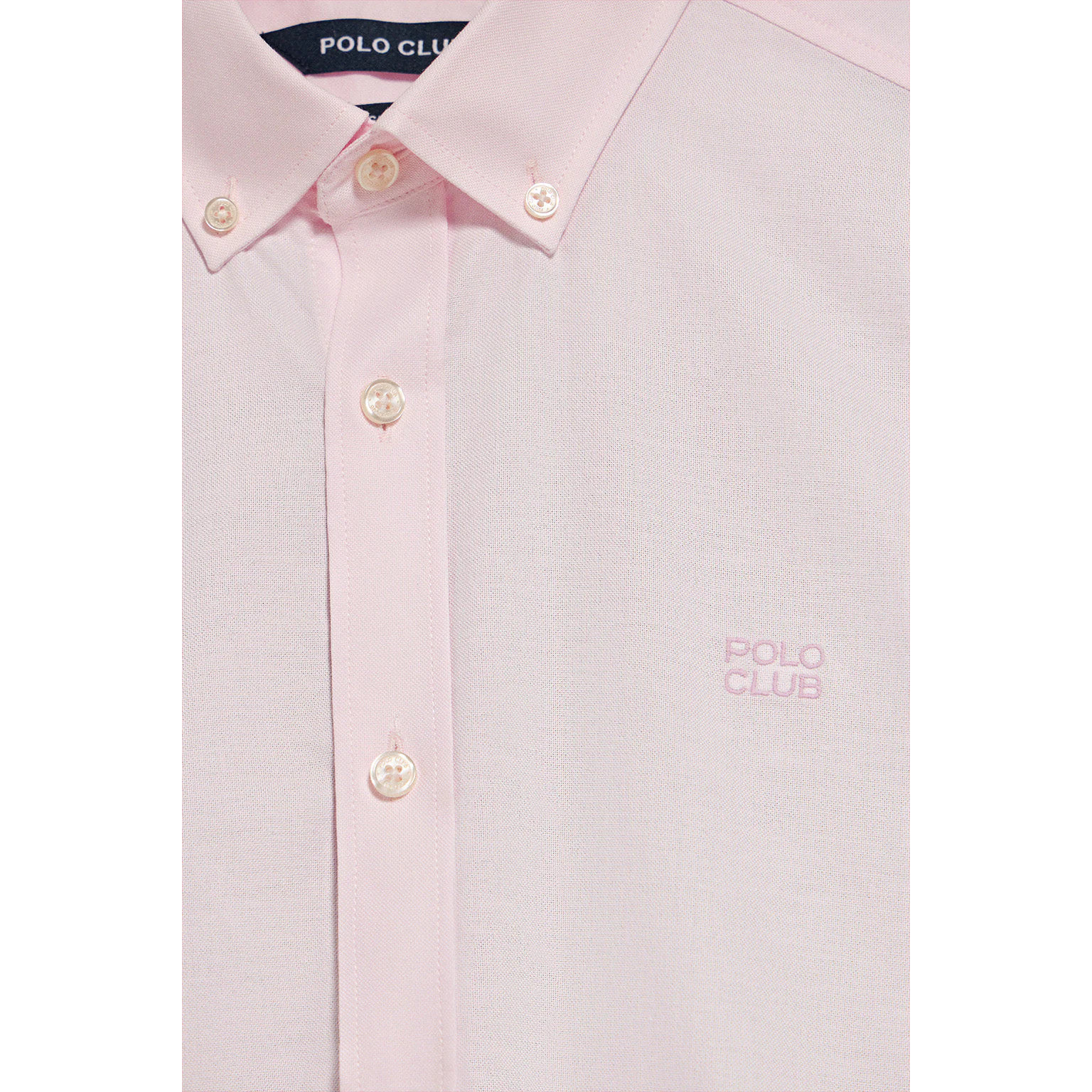 Camisa lisa oxford rosa con logo bordado Polo Club