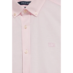 Camisa lisa oxford rosa con logo bordado Polo Club