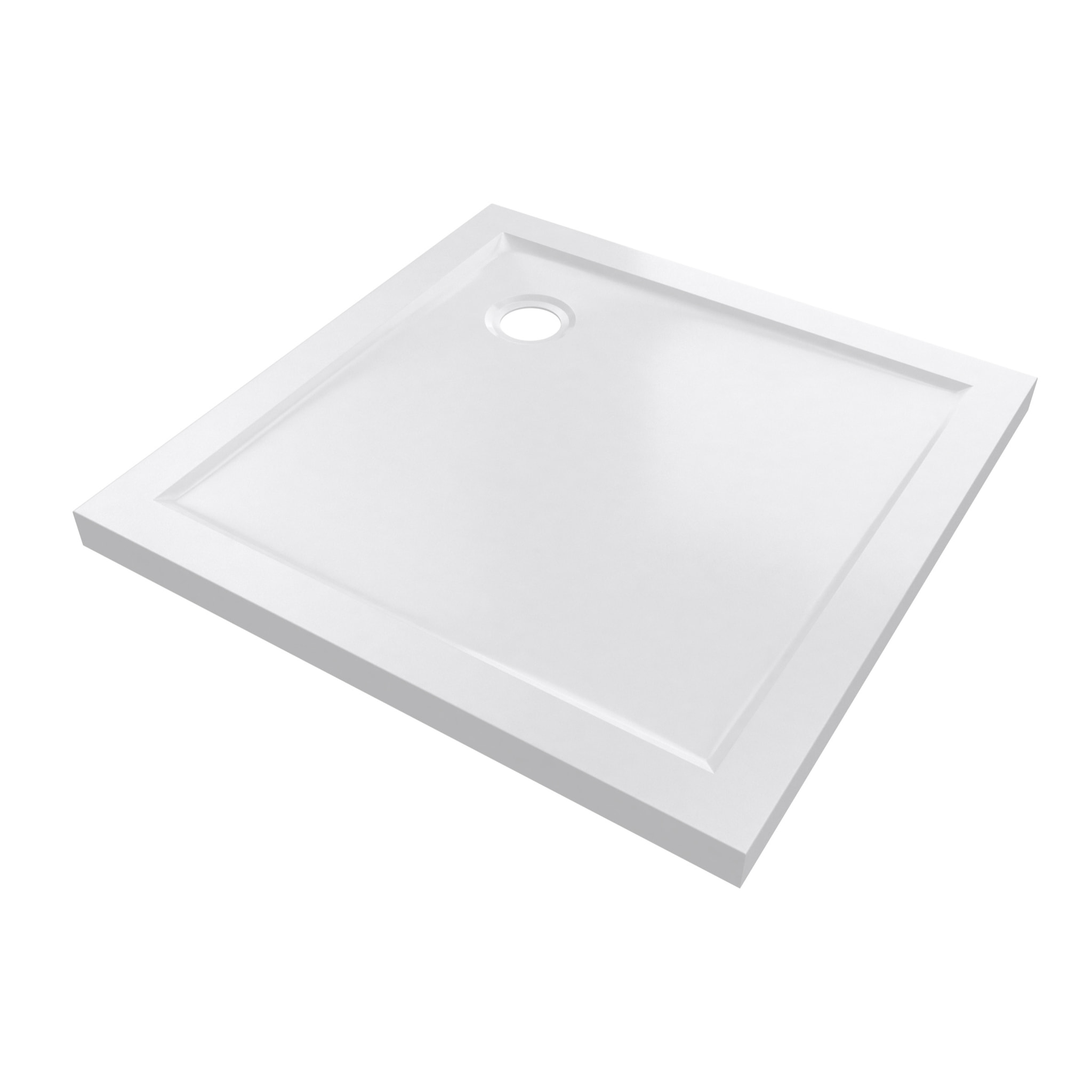 RECEVEUR DE DOUCHE A POSER EXTRA PLAT EN ACRYLIQUE BLANC CARRE 80x80 cm BAC DE DOUCHE