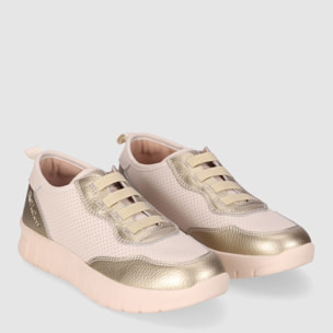 Deportivos de Piel - Platino - Tacón: Bajo