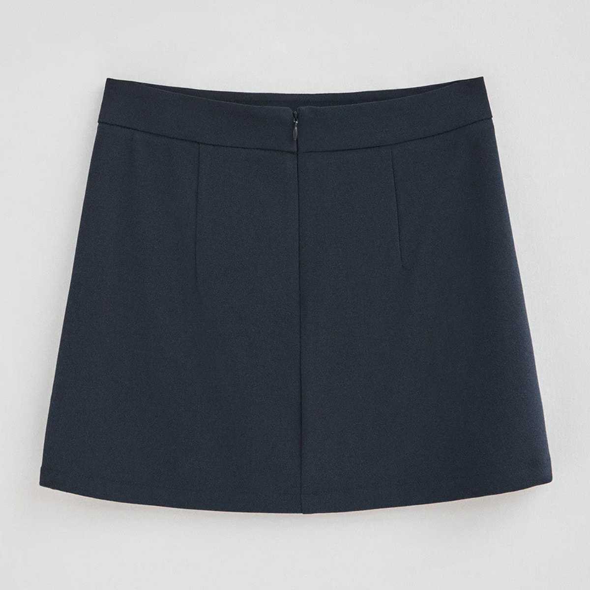 Gonna blu marino June con monogramma ricamato