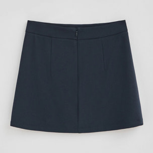 Gonna blu marino June con monogramma ricamato