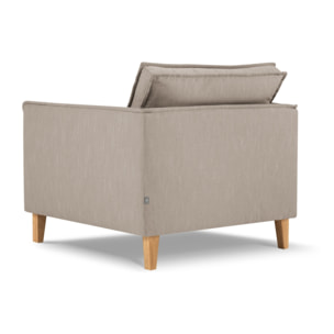 Fauteuil xl "Provence" en tissu structurel beige foncé