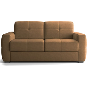 Canapé capitonné convertible 3 places en tissu chenille - ouverture express - CASSIAN