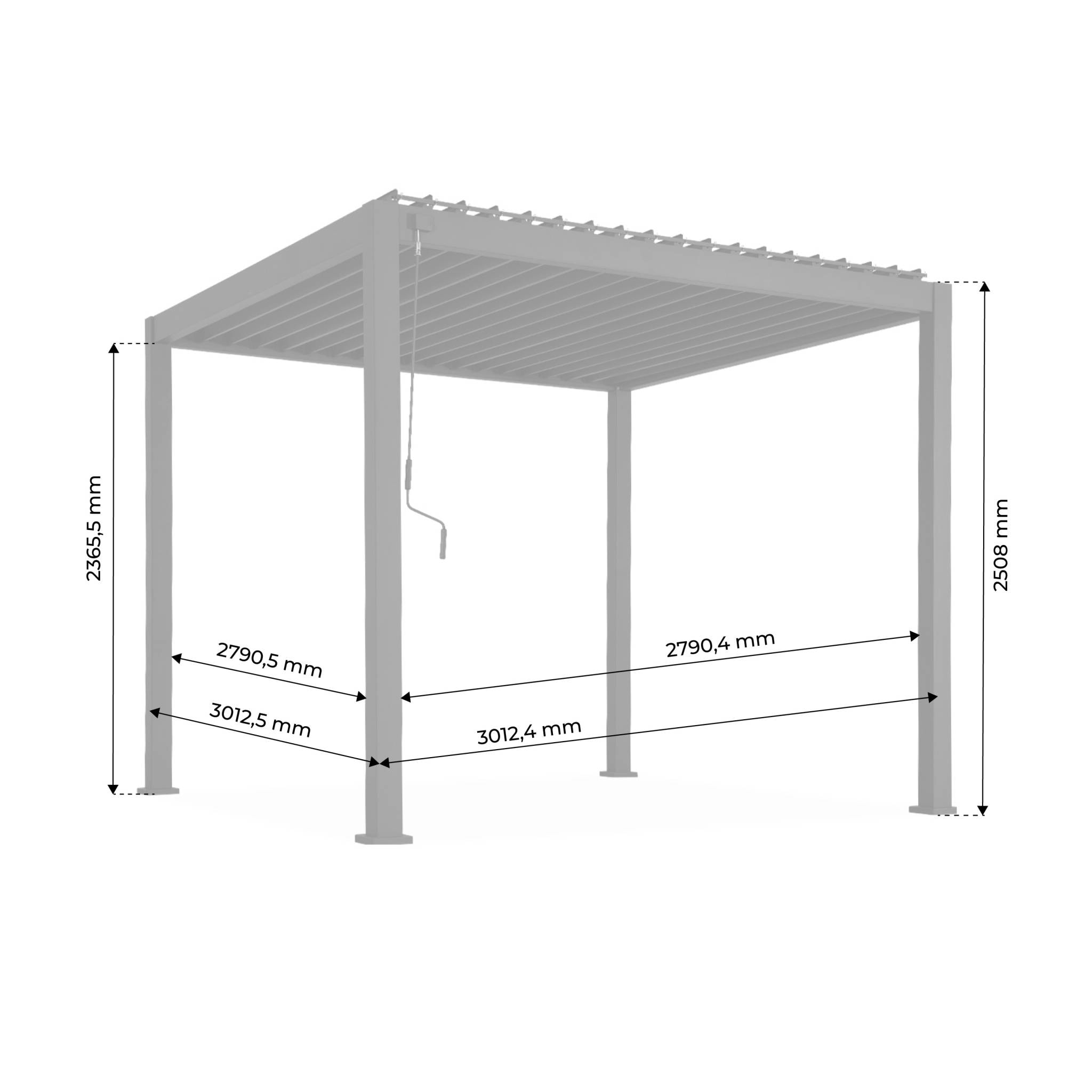 Pergola bioclimatique aluminium coloris bois Triomphe 3x3 m lames orientables