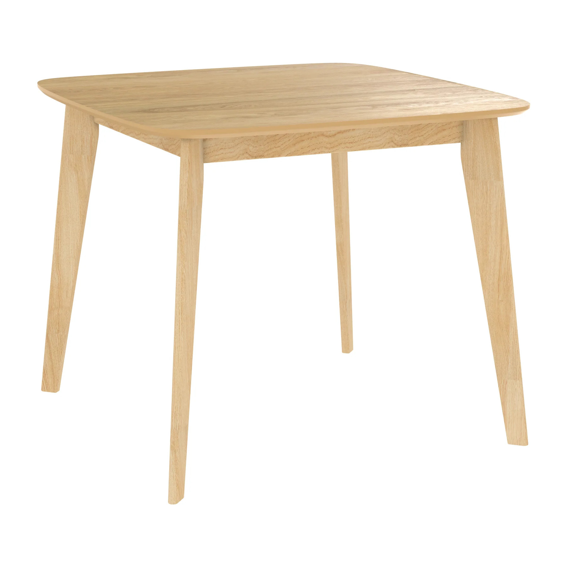 Table carrée 4 personnes en bois clair naturel 90 cm - Julio