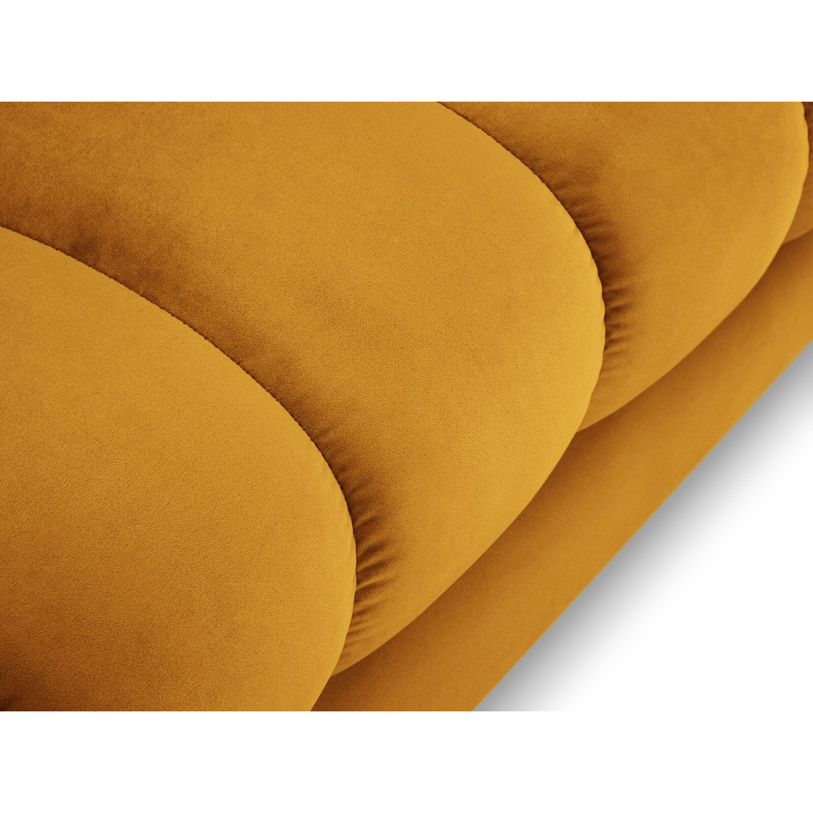 Méridienne droite "Bali" en velours jaune