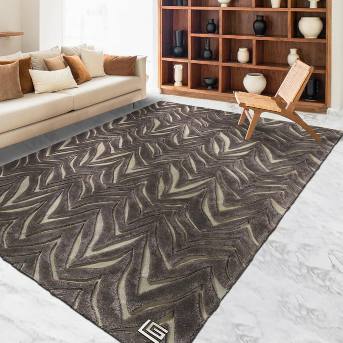 Tapis salon et chambre fait main en viscose LEKI