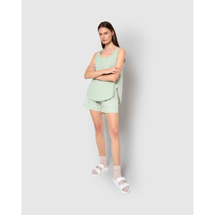 Pigiama spalline cotone agra verde chiaro