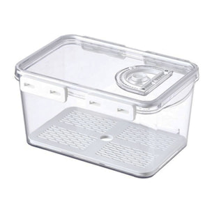 Recipiente de almacenamiento transparente con identificador de fecha y rejilla interior