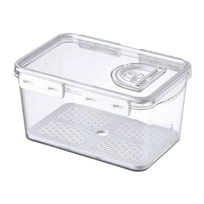 Recipiente de almacenamiento transparente con identificador de fecha y rejilla interior