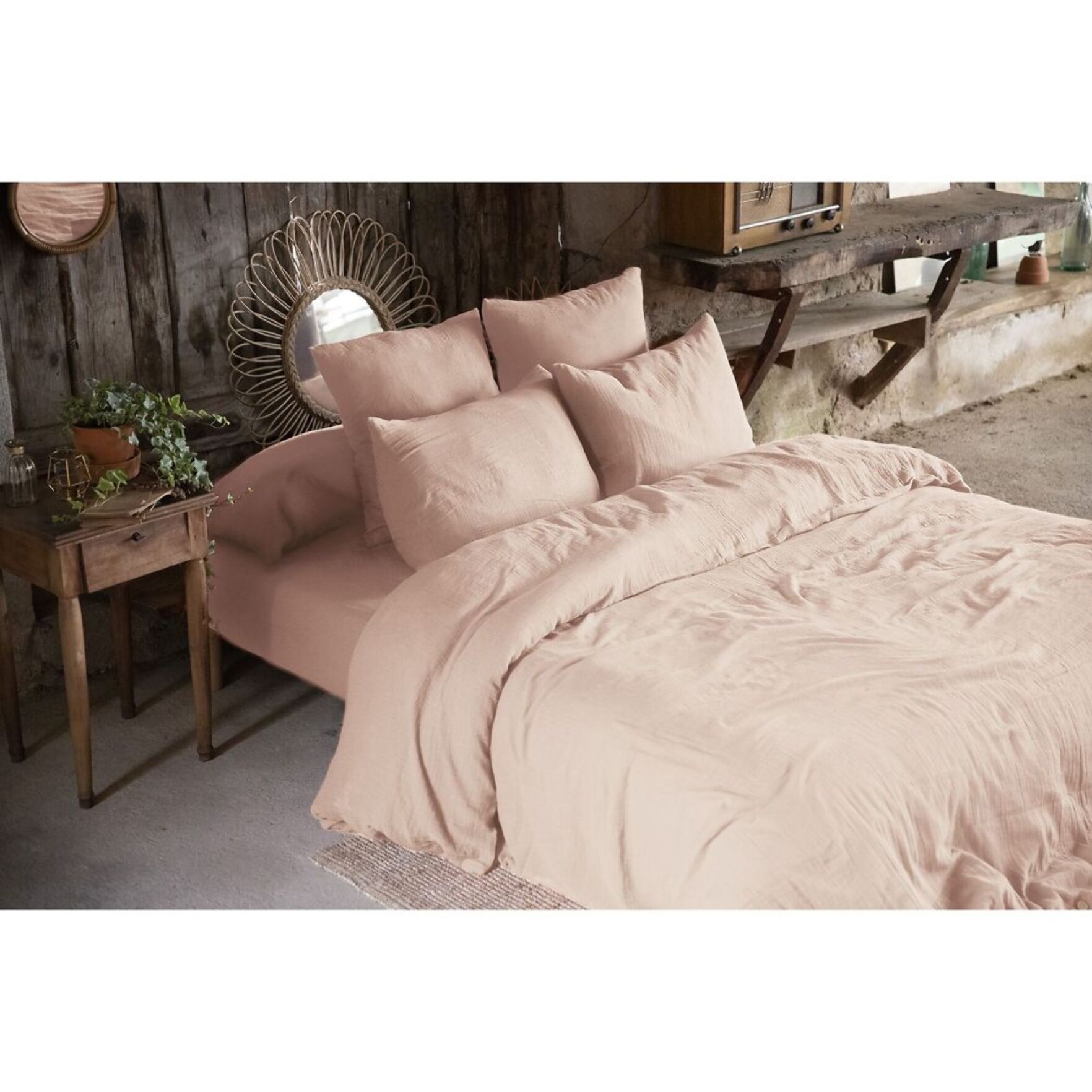 Housse De Couette 100% gaze De Coton Guimauve