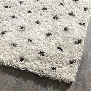 Asma - Tapis shaggy berbère, crème et café