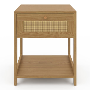 Tables de chevet Erin en cannage 1 tiroir - lot de 2