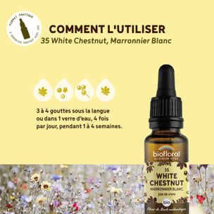 Biofloral - Fleur de Bach n°35 White Chestnut, Marronnier Blanc - Bio Demeter - 20 ml