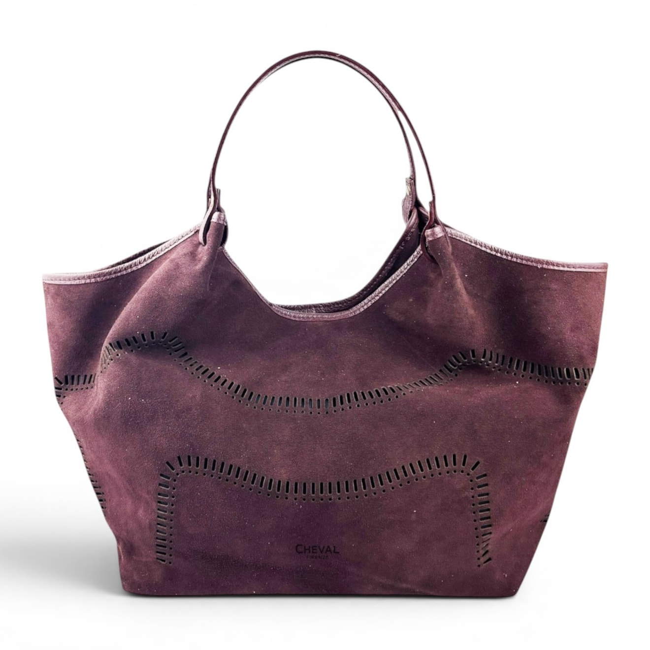 Bolso de hombro Cheval Firenze Madera Suede Burdeos
