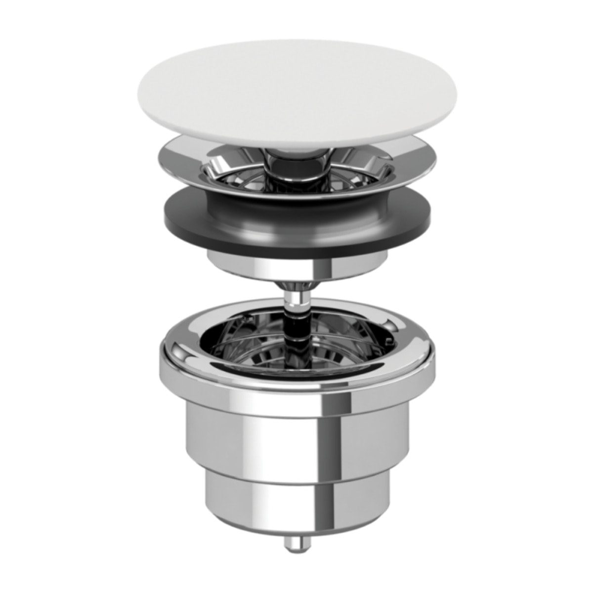 Bonde lavabo à écoulement libre Blanc mat CeramicPlus