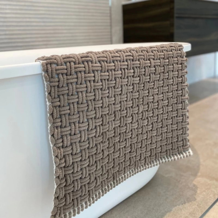 Tapis de bain Polyester & Coton JAIMY 50X80cm Taupe Spirella