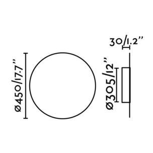 BOARD 450 Lámpara aplique negro 12W