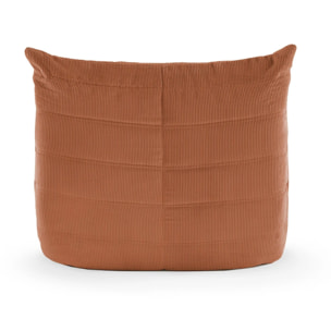 EMILE - Fauteuil en velours côtelé terra