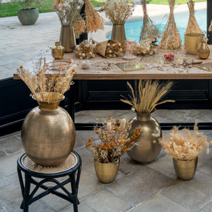 Vase "Oasis" - métal martelé - doré H40 cm