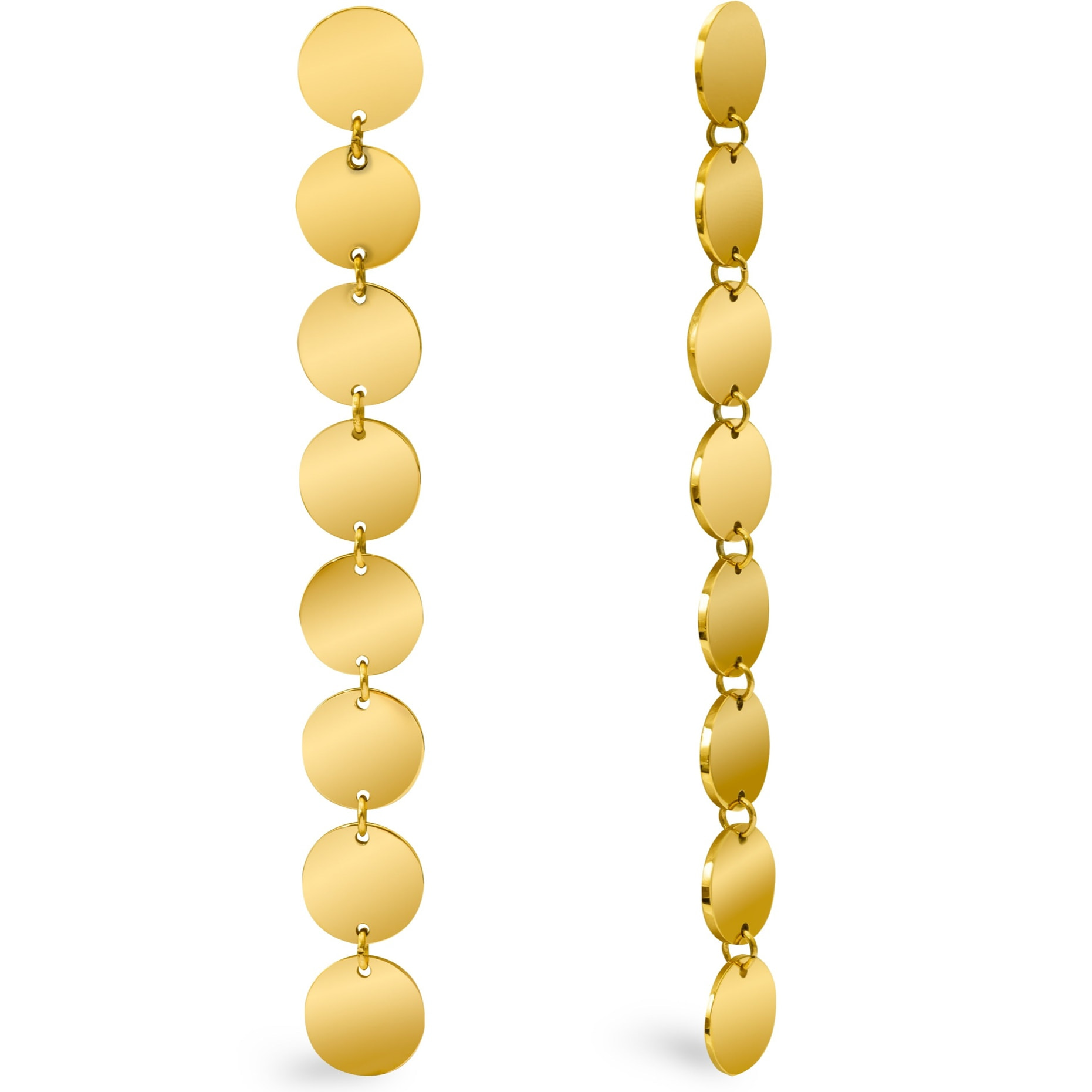 Pendientes Mirror 8 Suns Acero Baño Oro