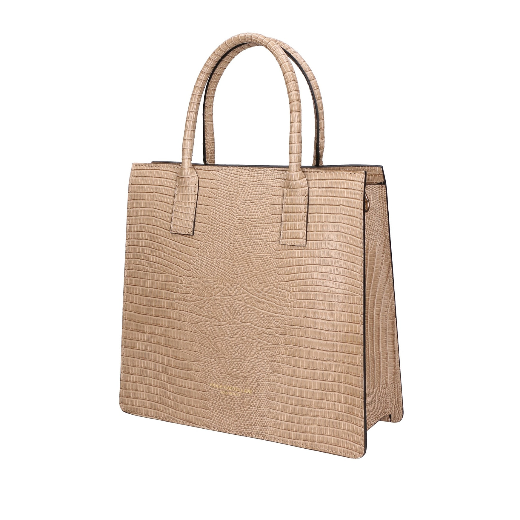 Borsa a mano da donna - Modello Giulia - Vera pelle effetto cocco - 30.0 x 28.0 x 10.0 cm