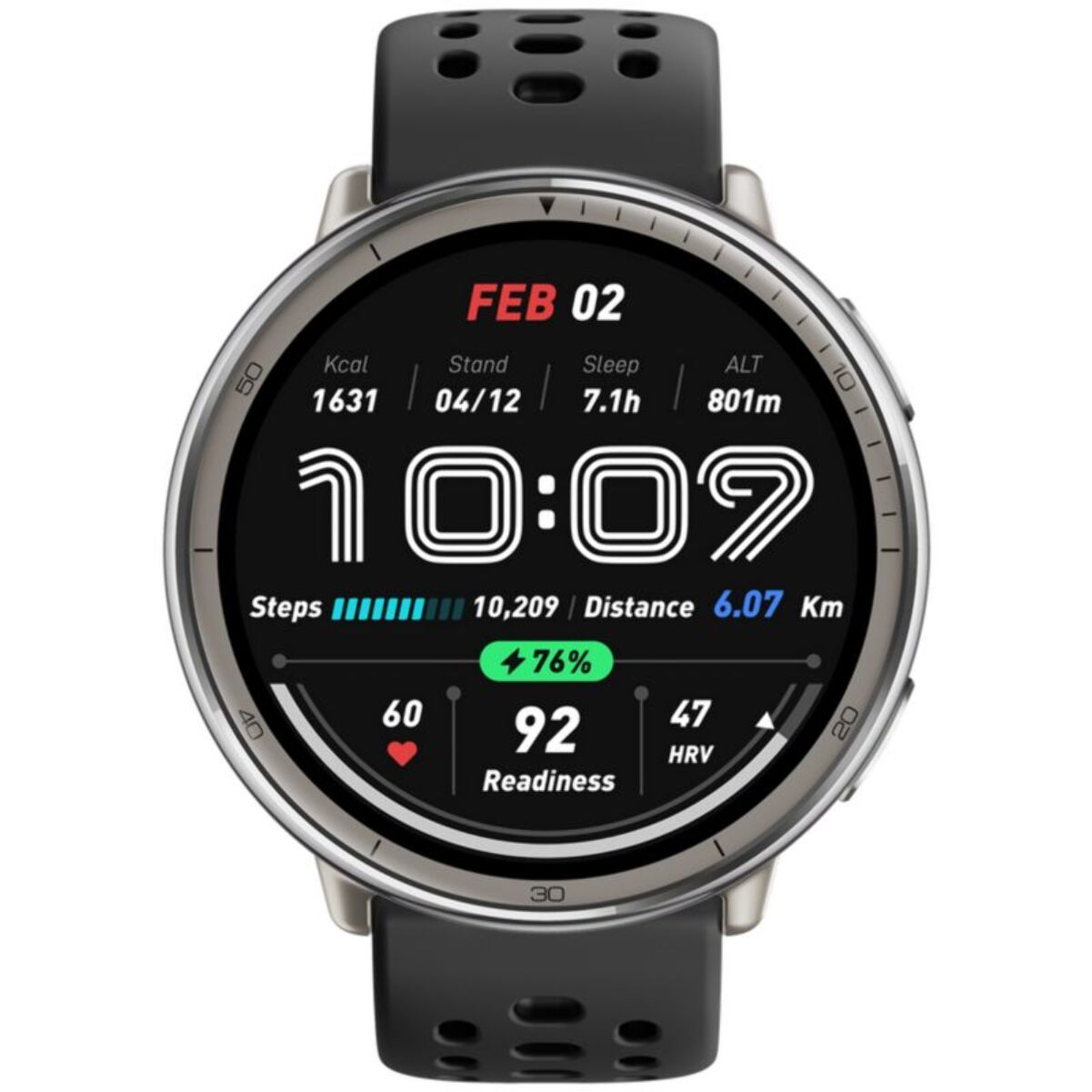 Montre sport AMAZFIT Active 2 Round Black Sport Silicone