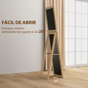 Espejo de Pie Cuerpo Entero 157x37 cm, Espejo de Cuerpo Entero con Soporte, 3 Formas de Uso, Independiente, Montaje Pared y Apoyado, para Salón, Entrada, Dormitorio, Roble