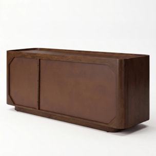 Buffet en bois de manguier finition noyer - Aldo
