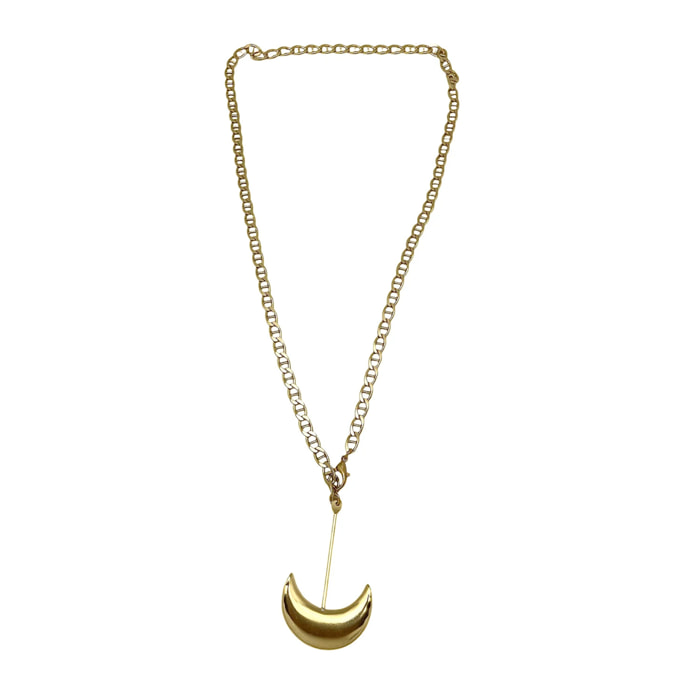 Collar Caleido largo multiposición corbatero en latón chapado dorado