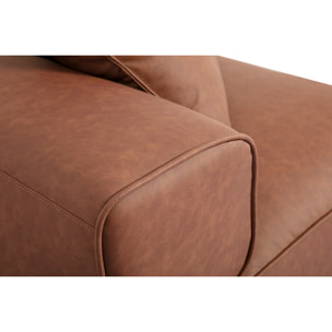 Module d'angle gauche pour canapé en cuir marron FERGUS
