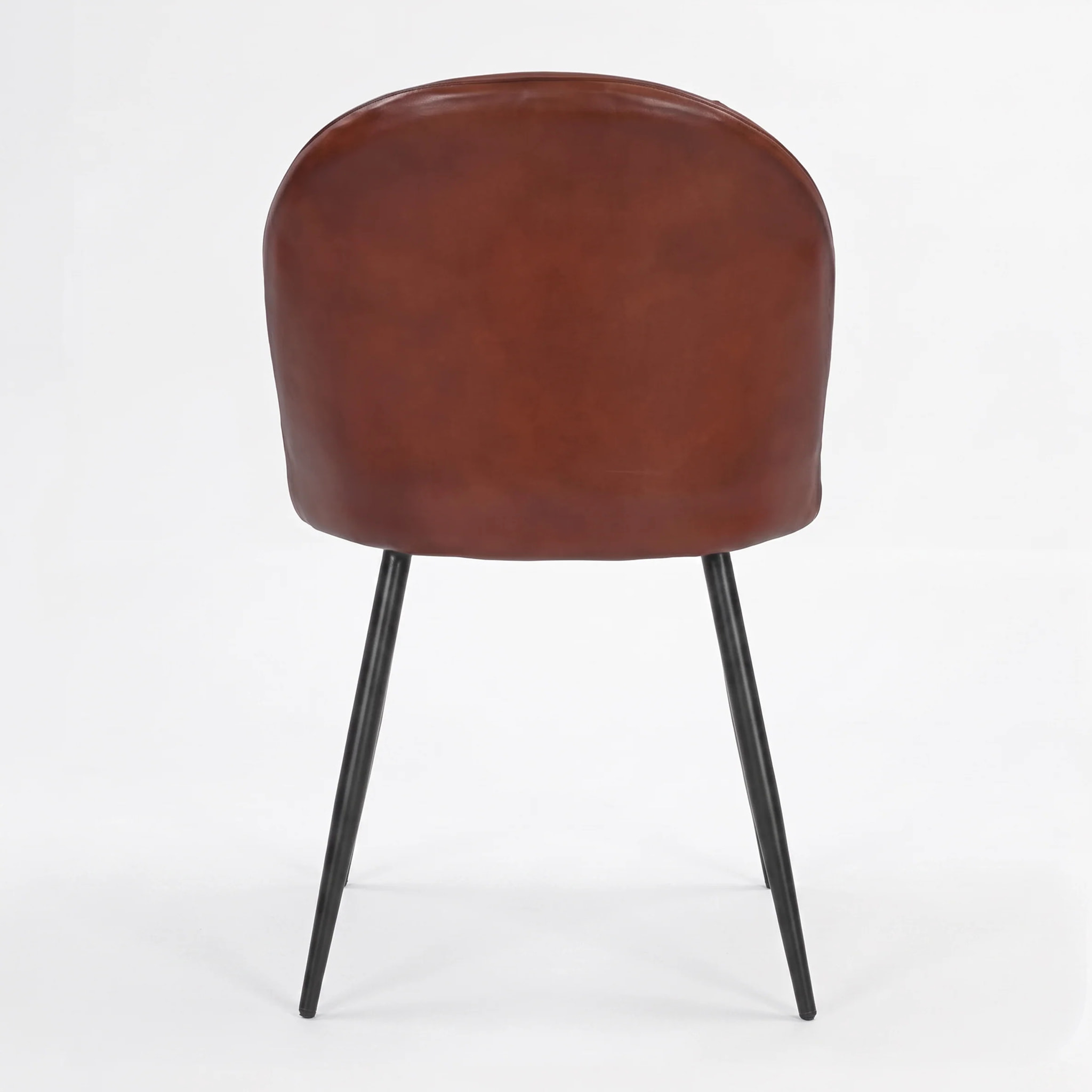 Lot de 2 chaises en cuir de buffle marron rouge - Célestin