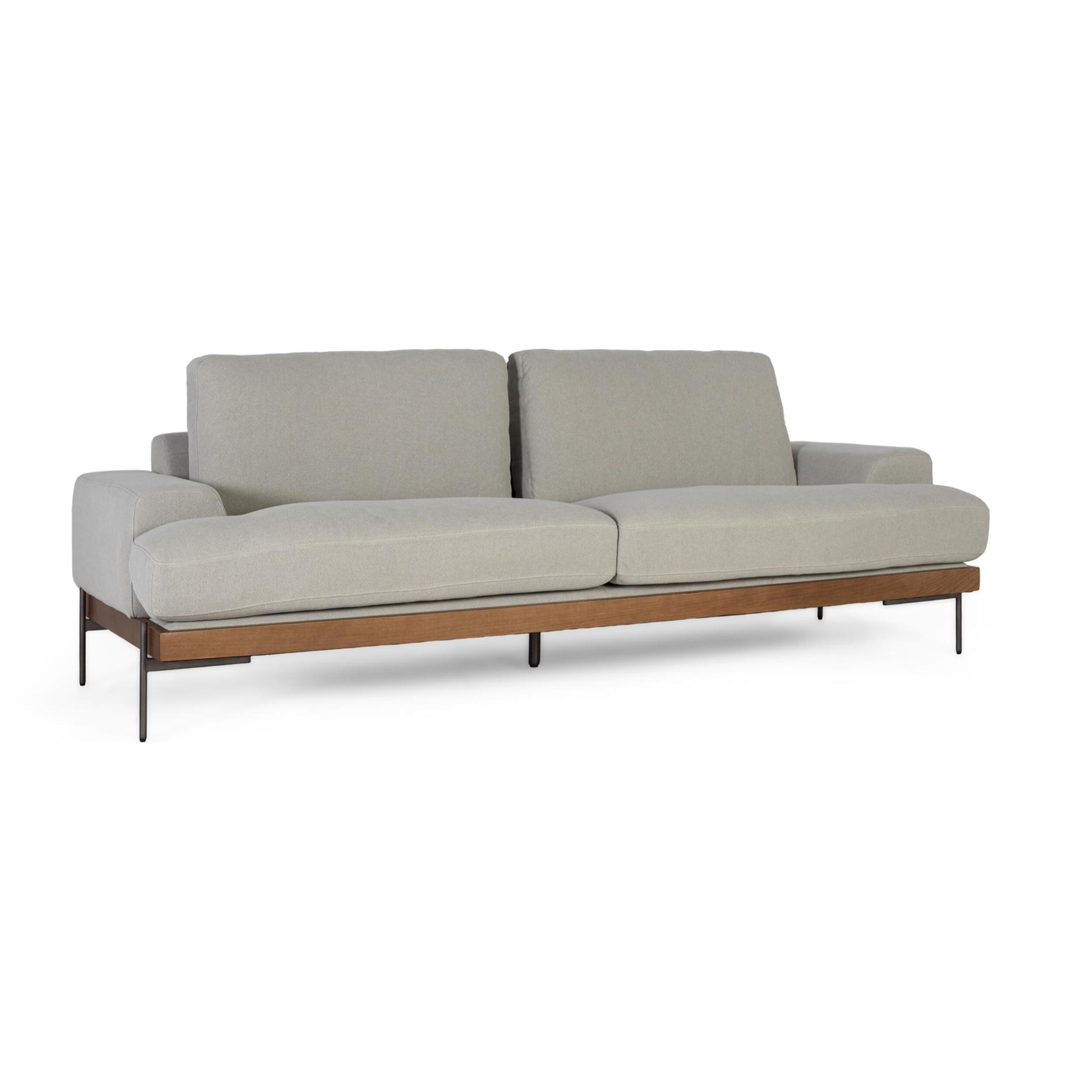 Sofá de 3 plazas tela lino - 80 x 225 x 89 cm