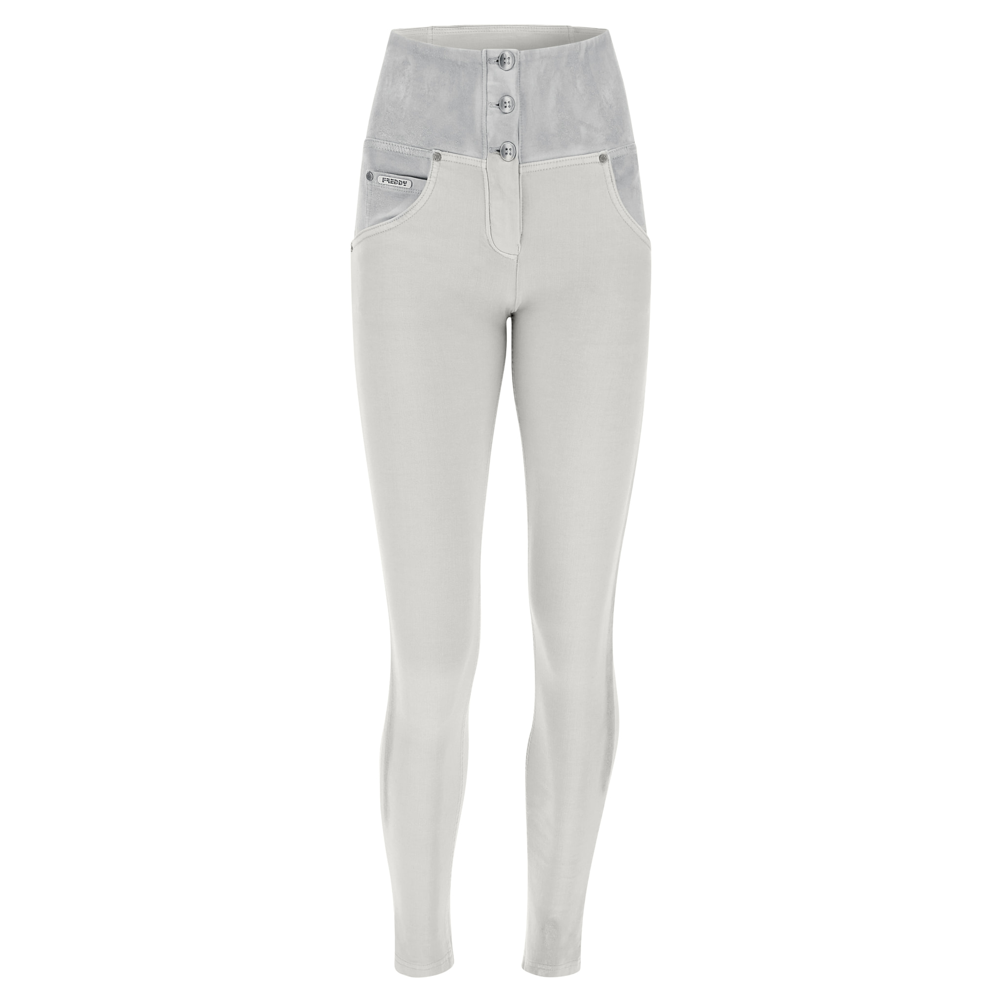 Pantaloni push up WR.UP® tessuto navetta spalmato argento