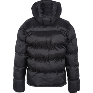 IDAHO2 SIMPLE HOODED &  PADDED JACKET W/ SCHOTT NYC CHEST EMBROIDERY  100% NYLON Nero