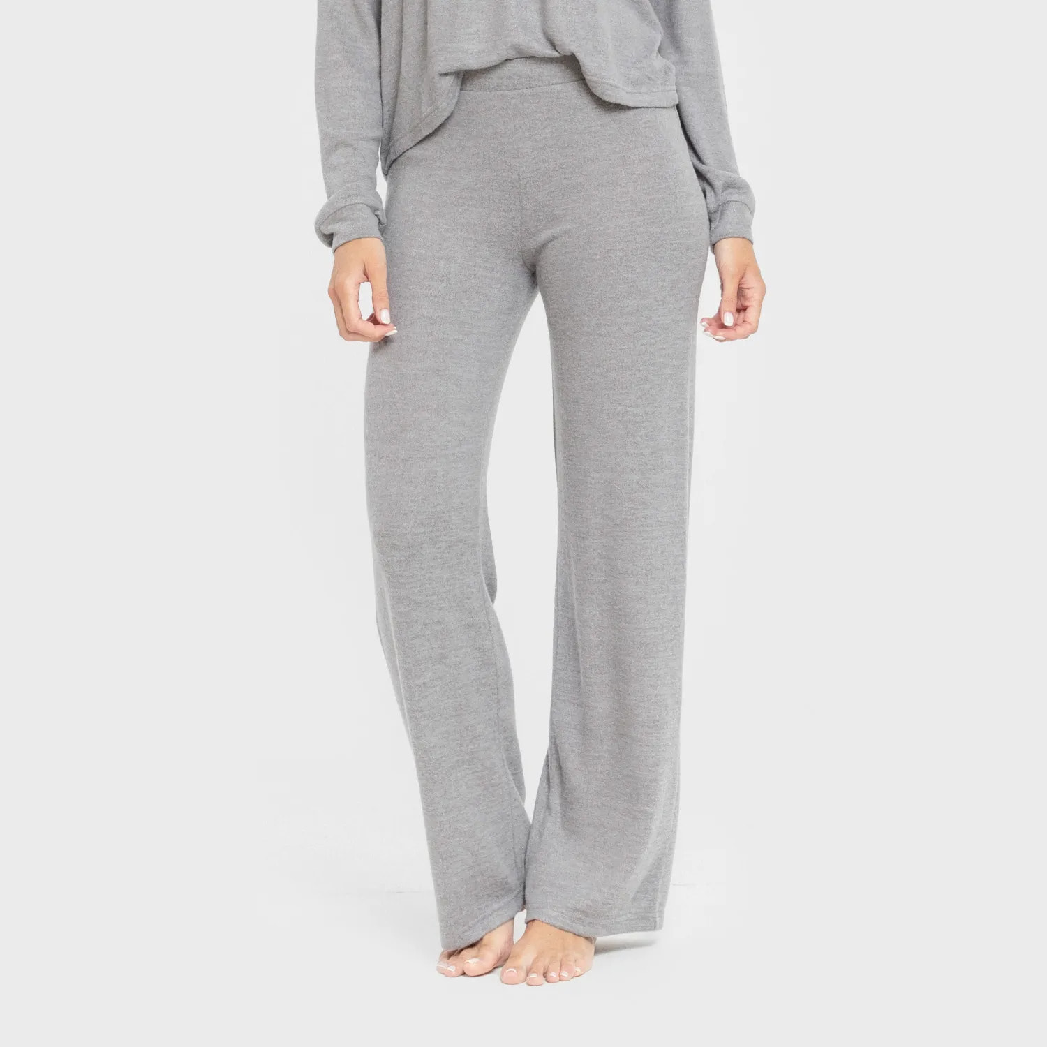 Pijama angorina liso gris mezcliyado