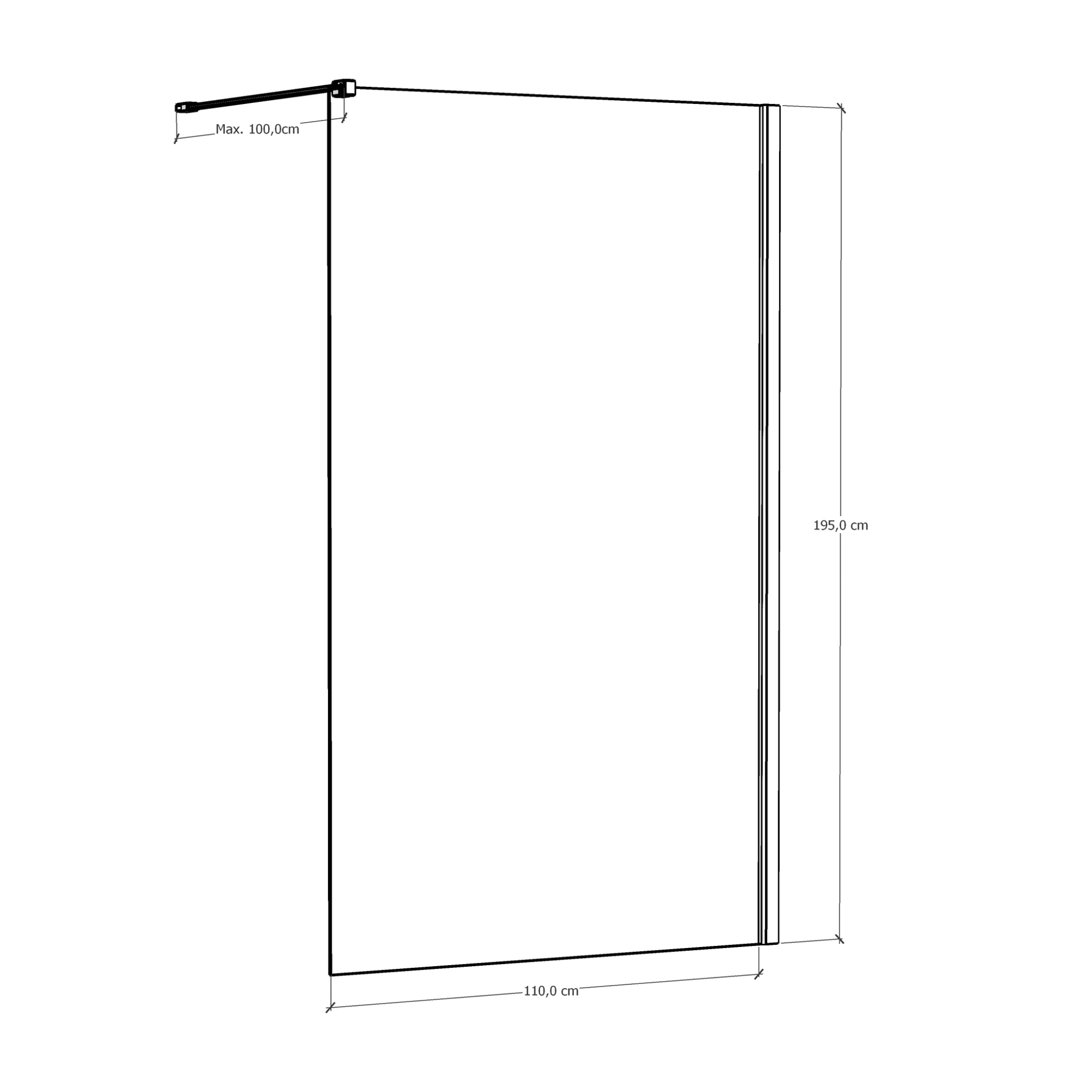 Paroi de douche Royal Noir 110cm